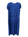 Rebecca Taylor Size L Royal Blue Polyester Pleated Cap Sleeve Maxi Pleated Dress Royal Blue / L