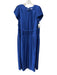 Rebecca Taylor Size L Royal Blue Polyester Pleated Cap Sleeve Maxi Pleated Dress Royal Blue / L