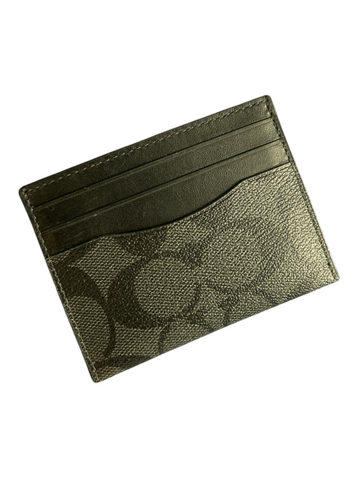 Coach Black Leather Sqaure Coach print Wallet Wallets Black