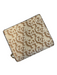 Coach Brown Leather Gold hardware Coin Pouch Logo Print Zipper Wallets Brown