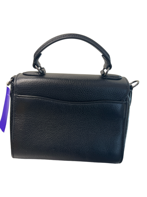 Coach Black Pebble Leather Gunmetal Hardware Magnetic Snap Closure Bag Black / S