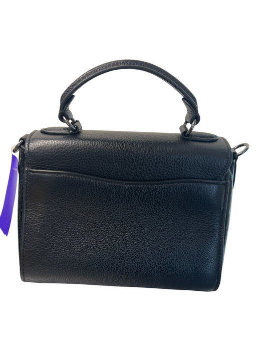 Coach Black Pebble Leather Gunmetal Hardware Magnetic Snap Closure Bag Black / S
