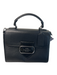 Coach Black Pebble Leather Gunmetal Hardware Magnetic Snap Closure Bag Black / S