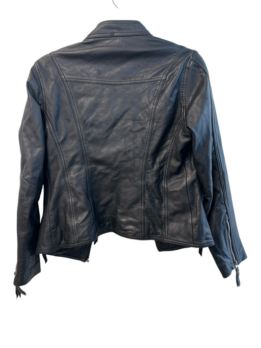 Sanovation Size 40 Black sheep skin Long Sleeve Silver Hardware Zippers Jacket Black / 40