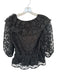 Marie Oliver Size S Black Polyester Guipere Lace Overlay Long Sleeve Top Black / S