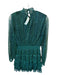 1. State Size L Teal Green Polyester Mock Neck Metallic Long Sleeve Dress Teal Green / L