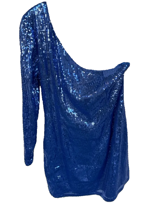 Superdown Size M Purple Polyester Blend Sequins One Shoulder Long Sleeve Dress Purple / M