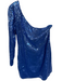 Superdown Size M Purple Polyester Blend Sequins One Shoulder Long Sleeve Dress Purple / M