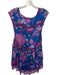 Free People Size XS Blue & Purple Polyester Sleeveless Flowers Lace Slip Dress Blue & Purple / XS