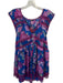 Free People Size XS Blue & Purple Polyester Sleeveless Flowers Lace Slip Dress Blue & Purple / XS