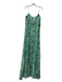 ML Monique Lhuillier Size 12 Green Polyester V Neck Spaghetti Strap Pleated Gown Green / 12