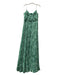 ML Monique Lhuillier Size 12 Green Polyester V Neck Spaghetti Strap Pleated Gown Green / 12