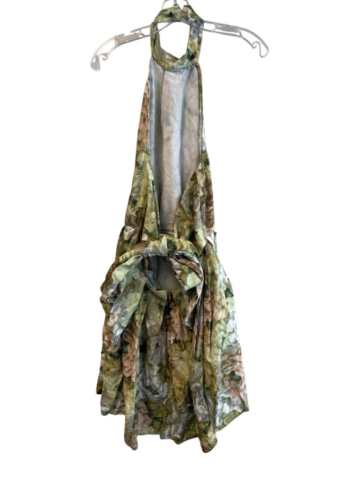 ASOS Design Size 10 Green Viscose & Polyester Halter Neck Open Back Dress Green / 10
