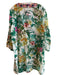 Johnny Was Workshop Size L Green & Multi Ramie V Neck Long Sleeve Dress Green & Multi / L