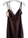 Birdy Grey Size S Espresso Polyester Satin Cross Over V Neck Back Zip Dress Espresso / S