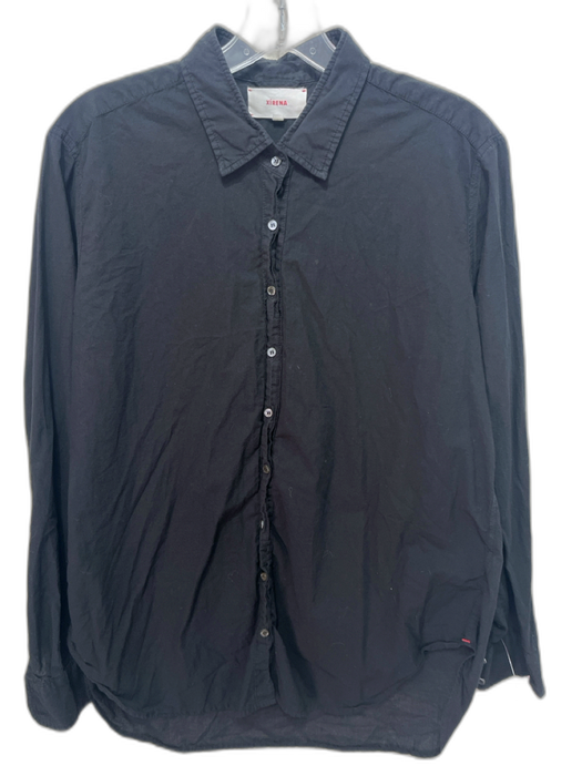 XiRENA Size S Black Cotton Collared Long Sleeve Button Up Top Black / S