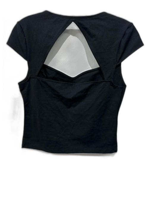 Maeve Size S Black Viscose Blend Cap Sleeve Cutouts Sweetheart Neckline Top Black / S