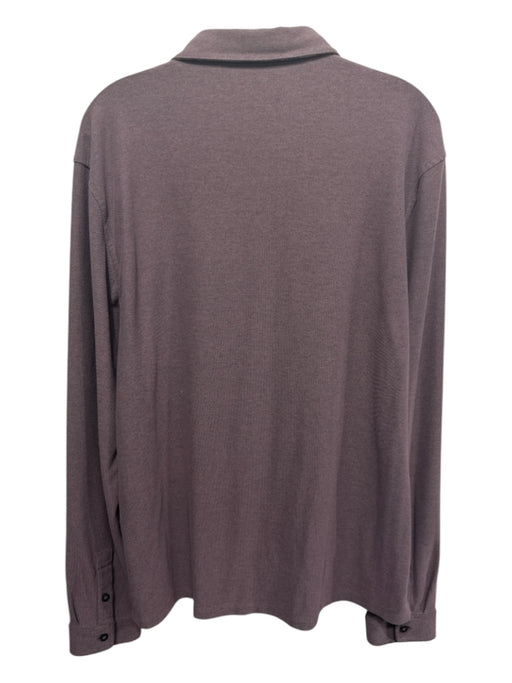 Vuori Size Est L Brown Cotton Blend Solid Button Up Men's Long Sleeve Shirt Brown / Est L