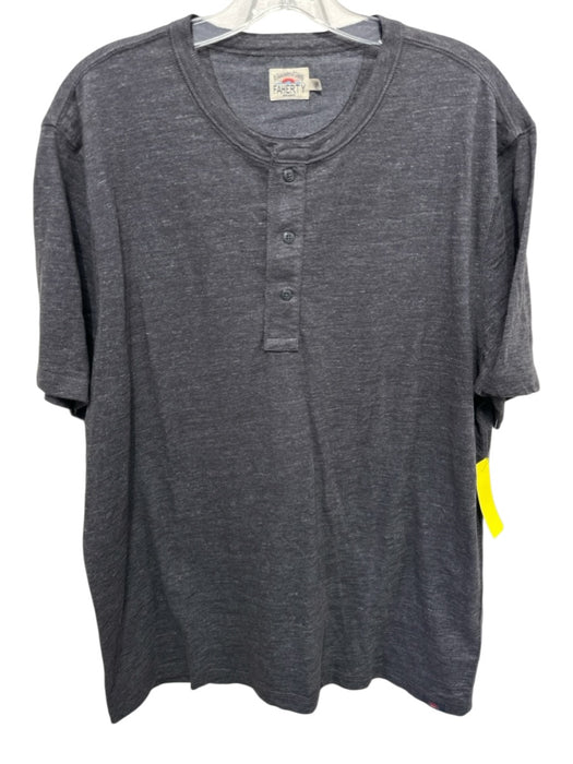 Faherty Size L Gray Cotton Men's Short Sleeve Gray / L