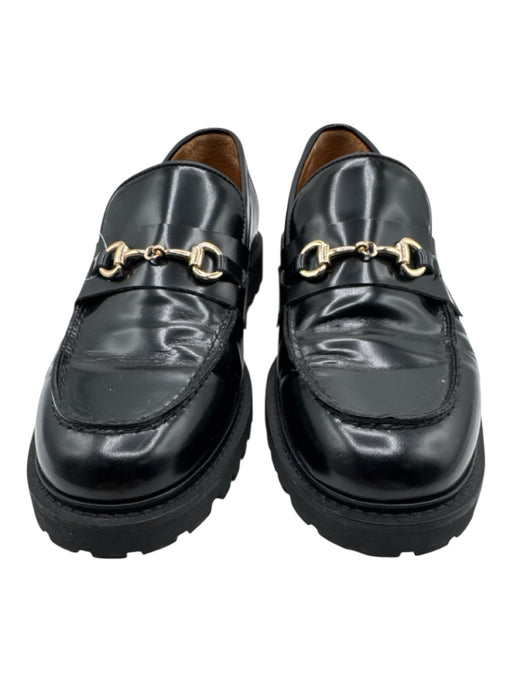 Thursday Shoe Size 9.5 Black Leather Round Toe Horsebit Lug Sole Loafer Flats Black / 9.5