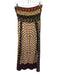Verb Size 4 Brown & Multi Viscose Blend Keyhole Front Printed Sleeveless Dress Brown & Multi / 4