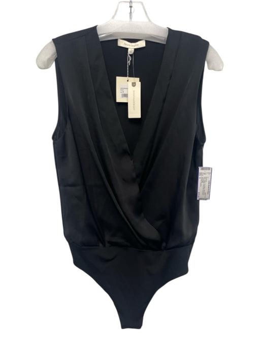 Favorite Daughter Size S Black Poly Blend Sleeveless Snap Button Bodysuit Black / S