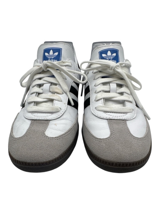 Adidas Shoe Size 8.5 White, Black & Gray Leather Lace Up Rubber Outsole Shoes White, Black & Gray / 8.5