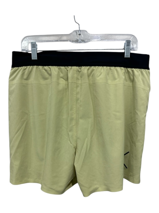 Lululemon Size Est L Yellow Synthetic Solid Athleisure Men's Shorts Est L