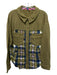 Pilcro Size S Olive Green, White, Multi Cotton Fabric Block Plaid Snap Up Jacket Olive Green, White, Multi / S