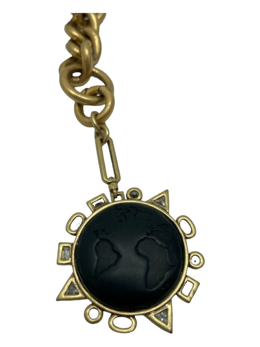 Mignonne Gavigan Gold & Black Gold Toned Chain Toggle Globe Pendant Necklace Gold & Black