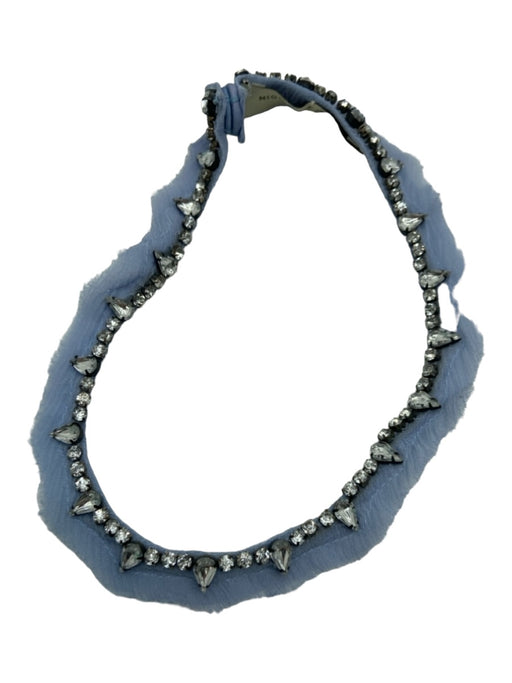 Mignonne Gavigan Blue & Silver Marcasite Choker Snap Closure Teardrop Necklace Blue & Silver