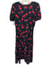 The Kooples Size 2 Black, Red, White Viscose Short Sleeve Cherries Dress Black, Red, White / 2