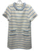 Tuckernuck Size Medium Light Blue & Cream Polyester Short Sleeve Tweed Dress Light Blue & Cream / Medium