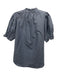 A Piece Apart Size Medium Slate Blue Cotton Short Puff Sleeve smocked Top Slate Blue / Medium