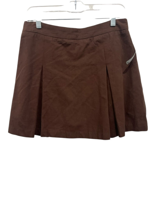 Hyacinth House Size Large Brown Cotton Back Zip Pleated Godet hem Skort Brown / Large