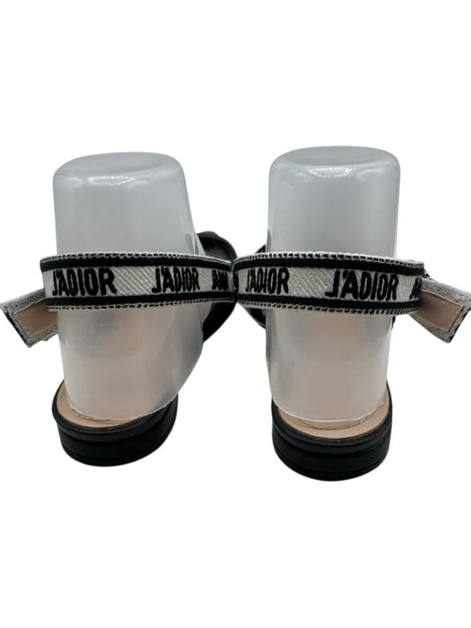 Christian Dior Shoe Size 38D Black & White Leather & Textile Pointed Toe Flats Black & White / 38D