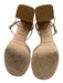 Dear Frances Shoe Size 38.5 Beige Patent Leather Round Toe Ankle Wrap Pumps Beige / 38.5