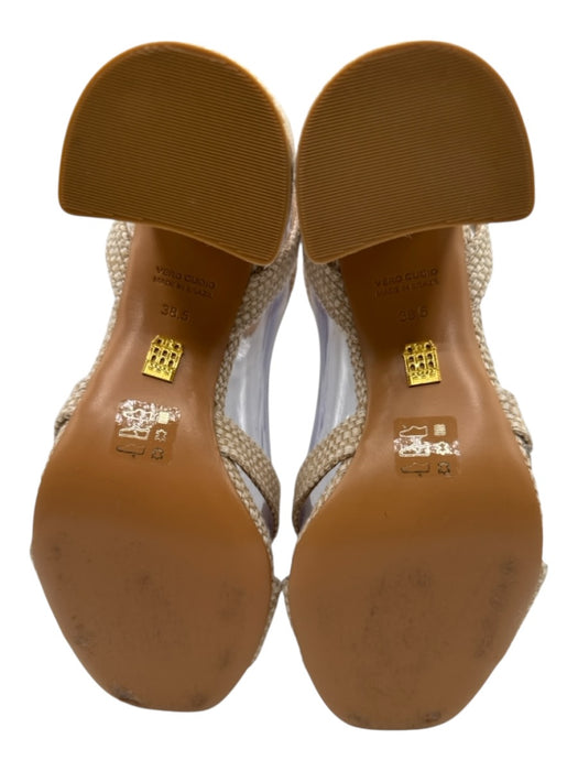 Hill House Shoe Size 38.5 Beige & Tan Leather & Textile open toe Woven Pumps Beige & Tan / 38.5