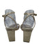Loeffler Randall Shoe Size 8.5 Light Gold Leather Toe Strap Rhinestone Pumps Light Gold / 8.5