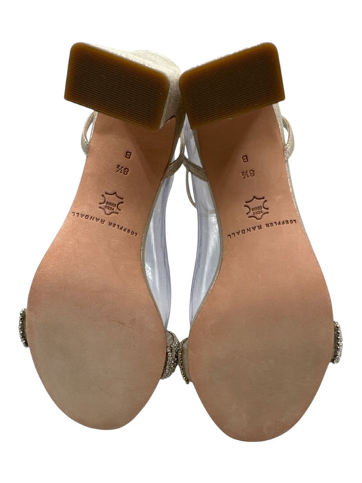Loeffler Randall Shoe Size 8.5 Light Gold Leather Toe Strap Rhinestone Pumps Light Gold / 8.5