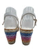 Sophia Webster Shoe Size 38.5 Blue, Orange, White Leather Upper Wedge Espadrille Blue, Orange, White / 38.5