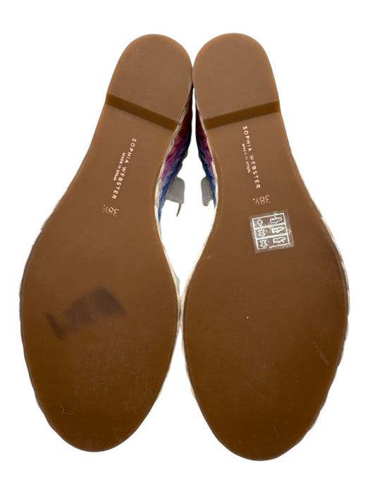 Sophia Webster Shoe Size 38.5 Blue, Orange, White Leather Upper Wedge Espadrille Blue, Orange, White / 38.5