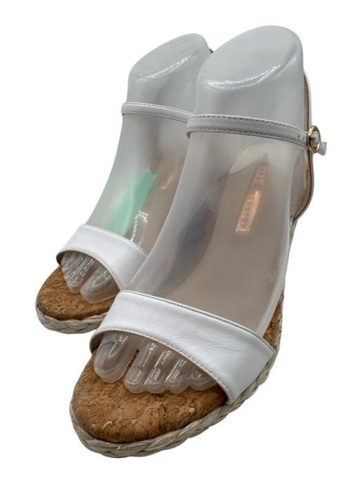 Sophia Webster Shoe Size 38.5 Blue, Orange, White Leather Upper Wedge Espadrille Blue, Orange, White / 38.5