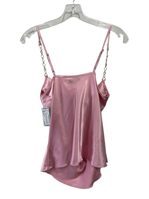 Nicole Miller Size XS Pink Polyester Spaghetti Strap Chain Strap Cowl neck Top Pink / XS