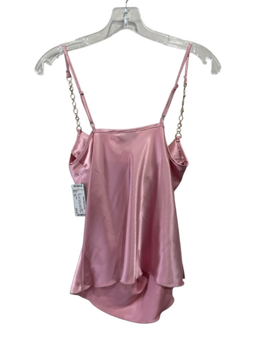 Nicole Miller Size XS Pink Polyester Spaghetti Strap Chain Strap Cowl neck Top Pink / XS