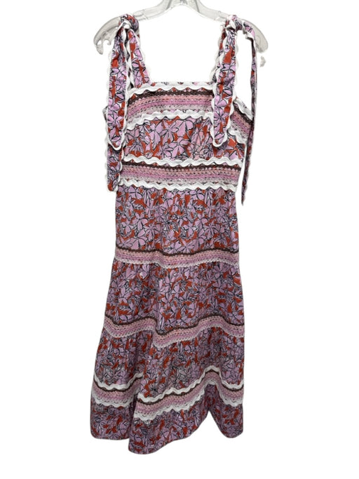 Celia B Size S Cotton Cotton Sleeveless Tie Shoulder Maxi Floral Dress Cotton / S