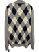 Fairway & Greene Size XL Gray, White, Navy Merino Wool Argyle High Neck Sweater Gray, White, Navy / XL