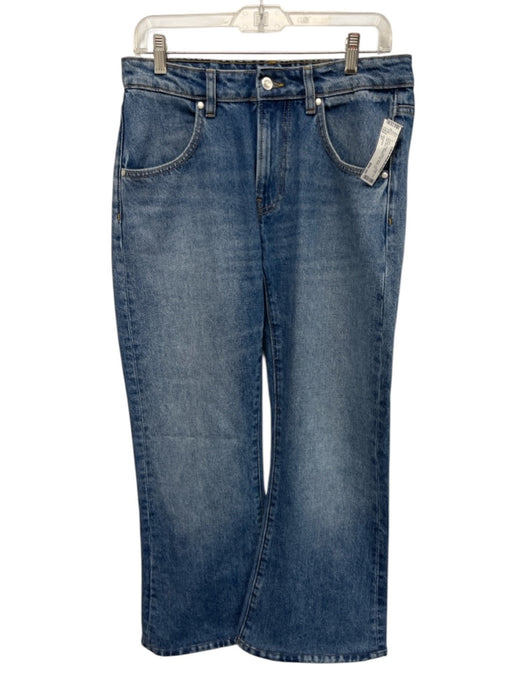 EB Denim Size 27 Medium Wash Cotton Denim Zip Fly High Rise Straight Leg Jeans Medium Wash / 27