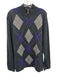 Ethan Pierce Size XL Gray & Purple 2 PLY cashmere High Neck Argyle Sweater Gray & Purple / XL