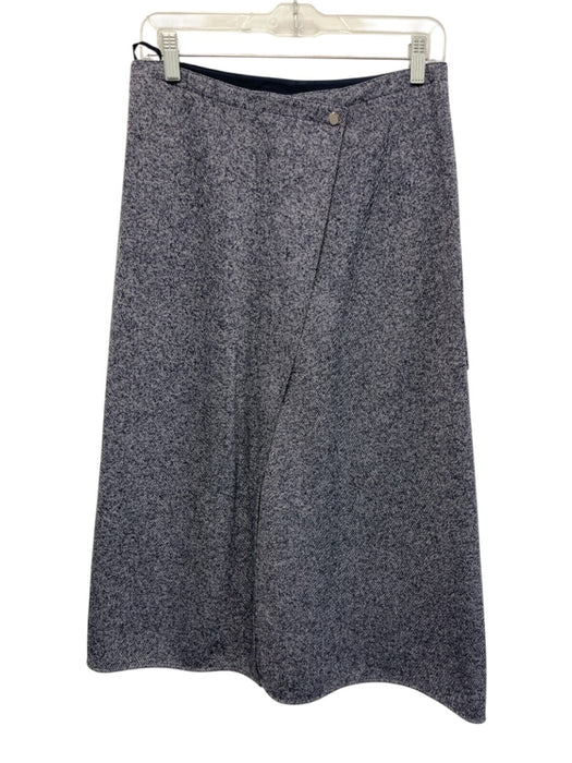 Tibi Size 6 Navy Blue & Gray Polyamide Back Zip Static Patch Pocket Midi Skirt Navy Blue & Gray / 6